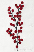 Winter branch with berries machine embroidery design - 8 sizes