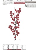 Winter branch with berries machine embroidery design - 8 sizes