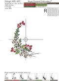 Winter corner with cotton boxes and berries Machine embroidery design - 4 sizes