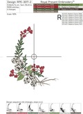 Winter corner with cotton boxes and berries Machine embroidery design - 4 sizes