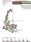 Winter corner with cotton boxes and berries Machine embroidery design - 4 sizes