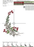 Winter corner with cotton boxes and berries Machine embroidery design - 4 sizes