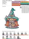 Witch Gnome Halloween Machine Embroidery Designs - 4 sizes
