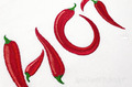 Word HOT assembled from red peppers Machine Embroidery Design