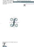 X Monogram Machine Embroidery Design - 2 sizes