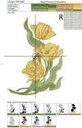 Yellow tulips Machine Embroidery Design