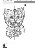 Yorkshire Terrier sketch - 6 Sizes