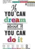 You can do it Quote machine embroidery design - 5 sizes