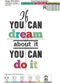You can do it Quote machine embroidery design - 5 sizes