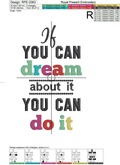 You can do it Quote machine embroidery design - 5 sizes