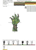Zombie hand Machine Embroidery Design - 3 sizes