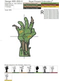 Zombie hand Machine Embroidery Design - 3 sizes