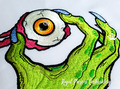Zombie hand with an eye Machine embroidery design - 5 sizes