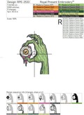 Zombie hand with an eye Machine embroidery design - 5 sizes