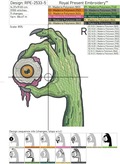 Zombie hand with an eye Machine embroidery design - 5 sizes