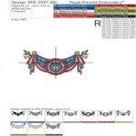 American Flag Bunting with Rosette Machine Embroidery Design - 5 sizes