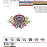 Drapeau américain patriotique avec noeud Motif de broderie machine - 4 tailles