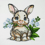 Spring rabbit with forget-me-nots - 3 sizes