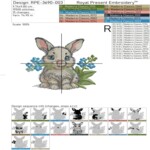 Spring rabbit with forget-me-nots - 3 sizes