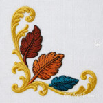 Fall Baroque Napkin Machine Embroidery Design for Table Setting - 4 sizes