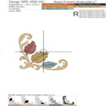 Fall Baroque Napkin Machine Embroidery Design for Table Setting - 4 sizes