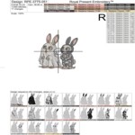 Small Halloween Bunny Machine Embroidery Design Set: Pumpkin, Ghost & Skeleton - 5 Sizes