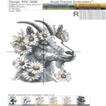 Goat in daisies set - 4 sizes