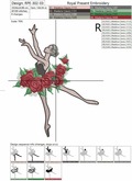 Ballerina in a tutu of roses - 3 sizes