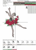 Ballerina in a tutu of roses - 3 sizes