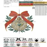 Christmas ball with heart and greenery - 4 sizes