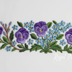 Border with Pansies and Forget-Me-Nots - 4 sizes