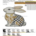 Checkered Baroque Rabbit - 4 sizes