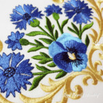 Cornflowers and pansies baroque border - 4 sizes
