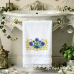 Cornflowers and pansies baroque border - 4 sizes