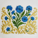 Bordure de bleuets baroques - 4 tailles