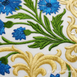 Bordure de bleuets baroques - 4 tailles