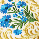 Baroque cornflowers round ornament - 4 sizes