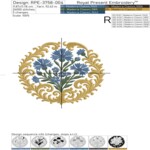 Baroque cornflowers round ornament - 4 sizes