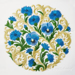 Baroque cornflowers circle large - 4 sizes