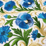 Baroque cornflowers circle large - 4 sizes