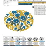 Baroque cornflowers circle large - 4 sizes