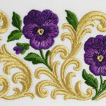 Baroque florid Border with Pansies - 4 sizes