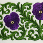 Floral Baroque Border with Pansies - 4 sizes