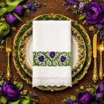 Floral Baroque Border with Pansies - 4 sizes