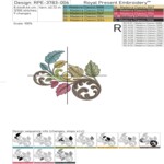 Baroque Ornament with Colorful Leaves - 5 sizes