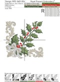 Baroque Holly Corner with bow - 3 sizes