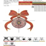 Baroque ball with red bow - 4 sizes