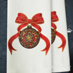 Baroque ball with red bow - 4 sizes