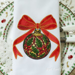 Festive ball with a red bow - 4 sizes