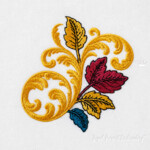 Elegant Leaf Motif for Napkins - 5 sizes